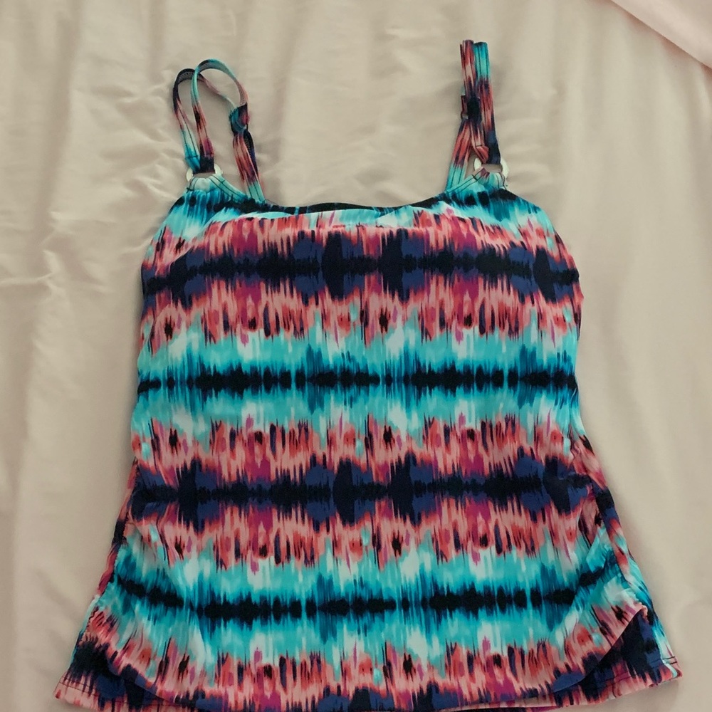 Croft & Barrow Blue and Pink Swim Camisole